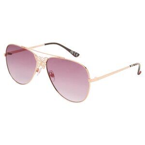 Betsey Johnson Women's Pure Bliss Aviator Sunglasses, Pink, 64 mm
